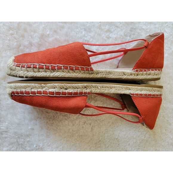 Eileen Fisher Shoes LEE Rust Nubuck Leather D'Orsay Espadrilles Flats Size 8 - Picture 5 of 11